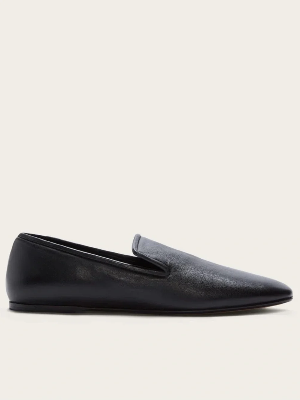 Everlane The Day Loafer Black Nappa Leather Smoking Flats Size 8 NWOB